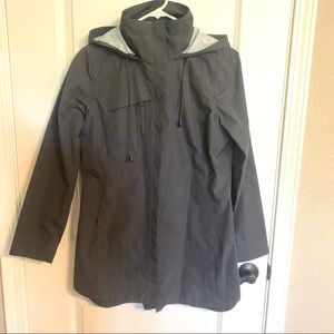 Mondetta Long Grey Waterproof Rain Jacket with Hood